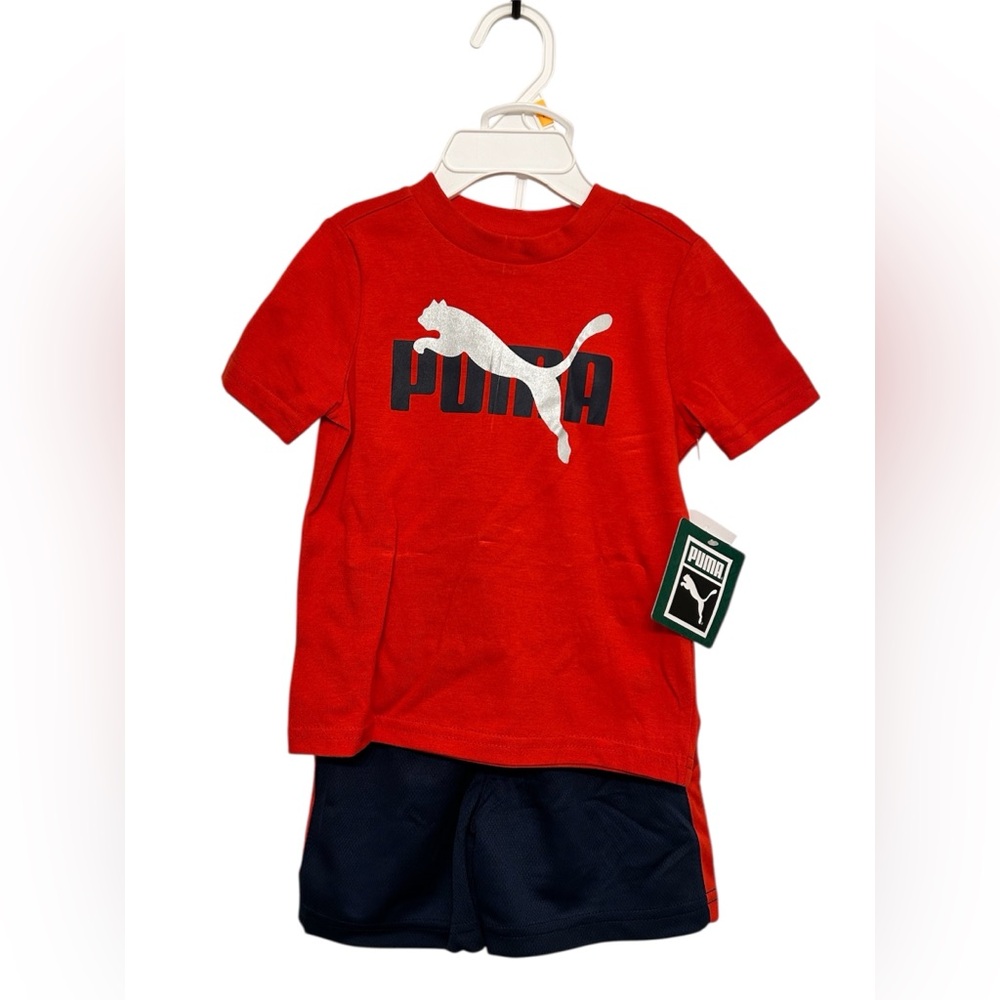 Puma High Risk Red Short Sleeve Tee with Iconic Logo | Comes With Matching Short